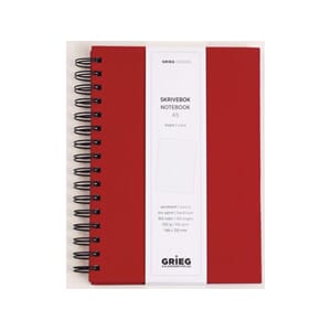 SPIRALBOK GRIEG A5 100G 160S LINJER RØD