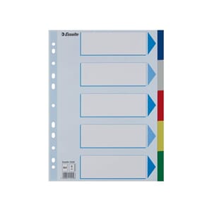 SKILLEBLAD ESSELTE A4 5-DELT PLAST 5 FRG