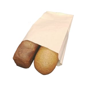 BRØDPOSE KRAFT 155X80X400MM HVIT (2500)