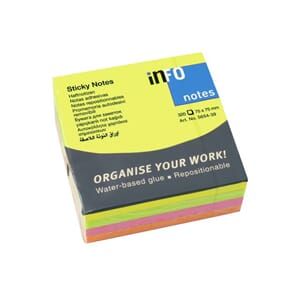 NOTATKUBE INFO 75X75MM NEON