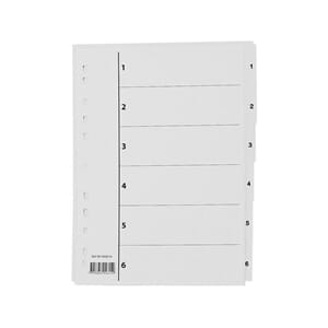 REGISTER A4 PP 1-6 M/INDEKSARK HVIT