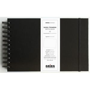 SKISSEBOK GRIEG A5 LIGGENDE SORT