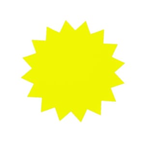 SALGSPLAKAT STJERNER 18CM/300G N.GUL 20P