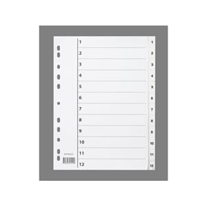 REGISTER A4 PP 1-12 M/INDEKSARK HVIT