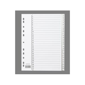 REGISTER A4 PP 1-31 M/INDEKSARK HVIT