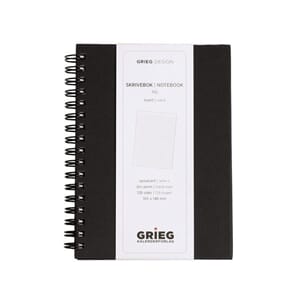 NOTATBOK GRIEG A6 70G 128S LINJER SORT