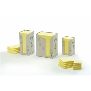NOTATBLOKK POST-IT 38X50 RESIRK GUL (24)