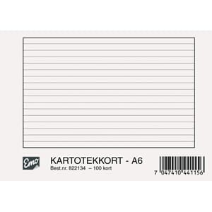 KARTOTEKKORT EMO A6 LINJERT 200G (100)