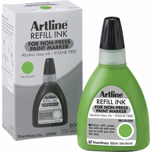 ARTLINE NON-PRESS 437A REFILL INK 60ML YELLOW GREEN