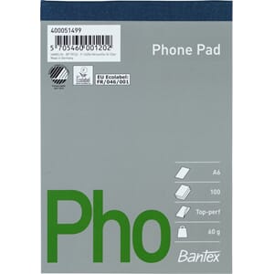 Telefonblokk Bantex A6 100S 60G