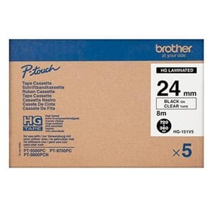 TAPE BROTHER HG 24MM BLACK ON CLEAR (5)