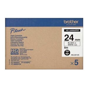 TAPE BROTHER HG 24MM BLACK ON WHITE (5)