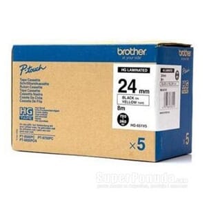 TAPE BROTHER HG 24MM BLACK ON YELLOW (5)