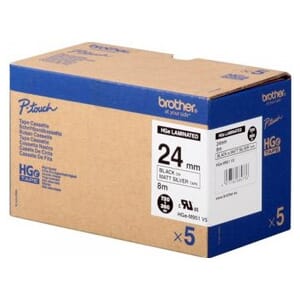 TAPE BROTHER HG 24MM BLACK ON MATT SILVER (5)