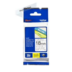 BROTHER TZE TAPE 18MMX8M BLACK/CLEAR