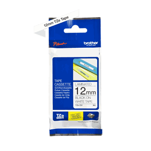BROTHER TZE TAPE 12MMX8M BLACK/WHITE