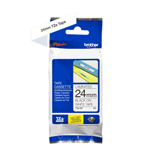 BROTHER TZE TAPE 24MMX8M BLACK/WHITE