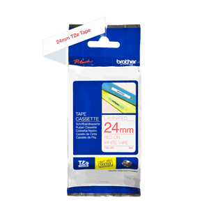 BROTHER TZE TAPE 24MMX8M RED/WHITE