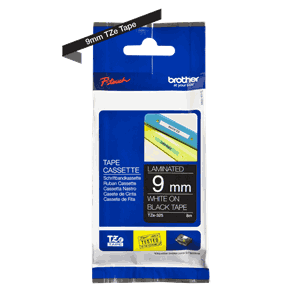 BROTHER TZE TAPE 9MMX8M WHITE/BLACK