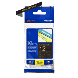 BROTHER TZE TAPE 12MMX8M GOLD/BLACK