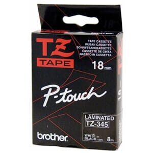 BROTHER TZE TAPE 18MMX8M WHITE/BLACK