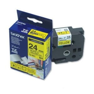 BROTHER TZE TAPE 24MMX8M BLACK/YELLOW