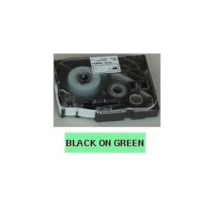 BROTHER TZE TAPE 12MMX8M BLACK/GREEN