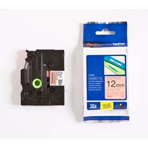 BROTHER TZE TAPE 12MMX8M BLACK/NEON ORANGE