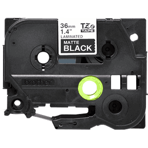 BROTHER TZE TAPE 36MM WHITE/BLACK MAT