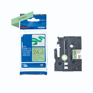 BROTHER TZER SILKEBÅND  24MM X 4M GULL PÅ MINTGRØNN