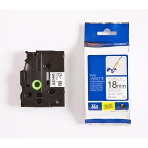 BROTHER TZE TAPE 18MMX8M FLEXIBLE BLACK/WHITE