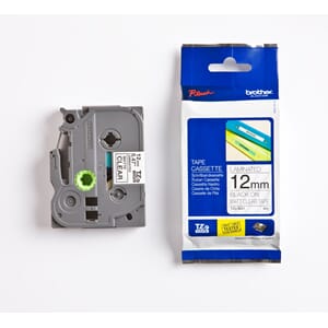 BROTHER TZE TAPE 12MM BLACK/CLEAR MAT