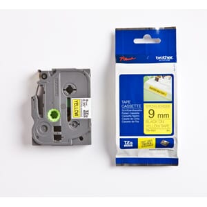 BROTHER TZES TAPE 9MMX8M STRONG BLACK/YELLOW