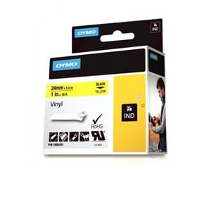 DYMO TAPE RHINO 24MMX5,5M FARGE VINYL SORT/GUL