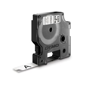 DYMO TAPE D1 EKSTRA STERK 12MMX5,5M SORT/HVIT