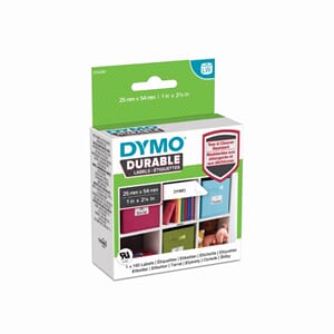 DYMO ETIKETT EKSTRA STERK 25MMX54MM PERMANENT HVIT (100)