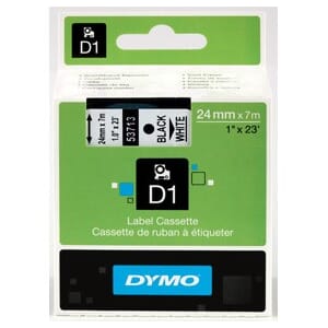 DYMO TAPE D1 24MMX7M SORT/HVIT