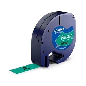 TAPE DYMO LETRATAG PLASTIC 12MMX4M GREEN