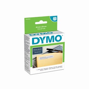 DYMO RETUR ADRESSEETIKETTER 25X54 PERMANENT HVITE (500)