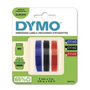 DYMO TAPE 9MMX3M ASS, (3)