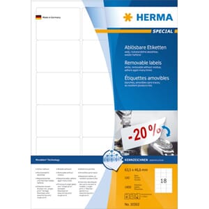 HERMA ETIKETTER MOVABLES 63,5X46,6 (100)