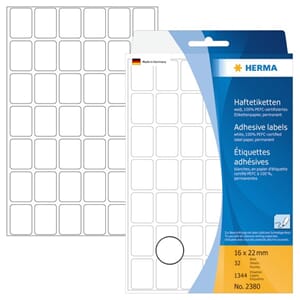 HERMA ETIKETT 16X22MM HVIT (1344)