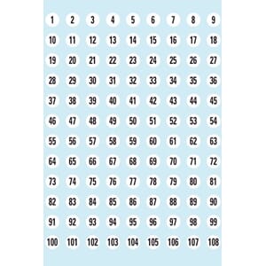 HERMA NUMMERETIKETTER VARIO 1-540 Ø8MM HVIT/SORT