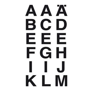 HERMA BOKSTAVETIKETTER VARIOA-Z 20X20MM SORT