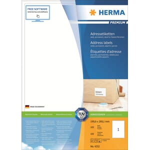 HERMA ETIKETTER PREMIUM A4 199,6X289,1MM (100)