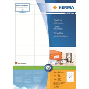 HERMA ETIKETTER PREMIUM A4 64,6X33,8 (100)