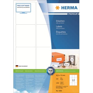 HERMA ETIKETTER PREMIUM A4 63,5X72,0MM (100)