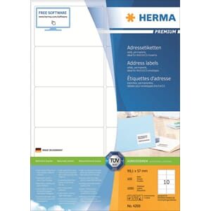 HERMA ETIKETTER PREMIUM A4 99,1X57,0MM (100)