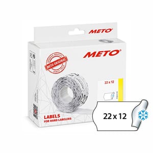 METO Fryseetiket perm 22x12 hvit (12rl/1000)