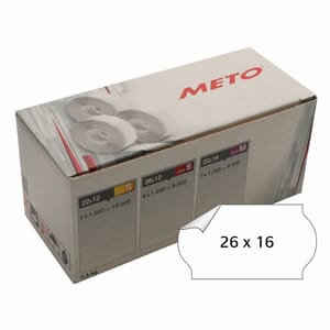 METO ETIKETT AVT 26X16 HVIT (6RL/1200)